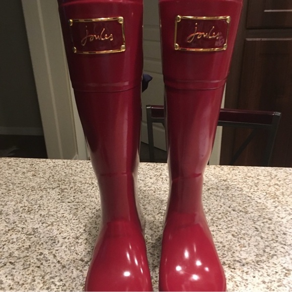 Joules Evedon Rubber Gloss Bow Tall Boots - Picture 3 of 3